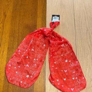 Red Love Valentines Day Print Scarf